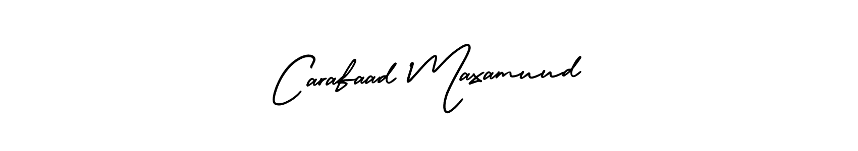 This is the best signature style for the Carafaad Maxamuud name. Also you like these signature font (AmerikaSignatureDemo-Regular). Mix name signature. Carafaad Maxamuud signature style 3 images and pictures png