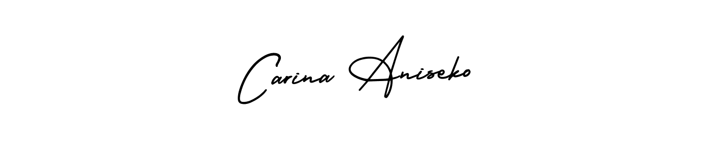 Design your own signature with our free online signature maker. With this signature software, you can create a handwritten (AmerikaSignatureDemo-Regular) signature for name Carina Aniseko. Carina Aniseko signature style 3 images and pictures png