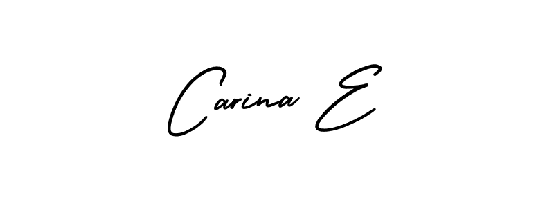 Use a signature maker to create a handwritten signature online. With this signature software, you can design (AmerikaSignatureDemo-Regular) your own signature for name Carina E. Carina E signature style 3 images and pictures png