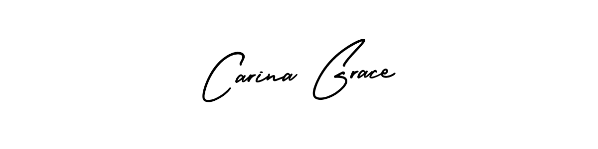 How to make Carina Grace name signature. Use AmerikaSignatureDemo-Regular style for creating short signs online. This is the latest handwritten sign. Carina Grace signature style 3 images and pictures png