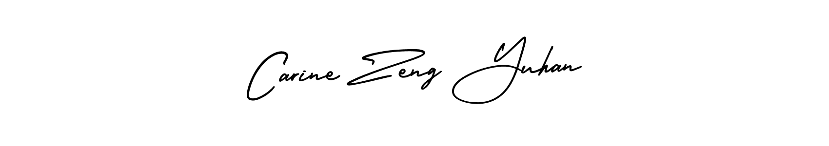 Carine Zeng Yuhan stylish signature style. Best Handwritten Sign (AmerikaSignatureDemo-Regular) for my name. Handwritten Signature Collection Ideas for my name Carine Zeng Yuhan. Carine Zeng Yuhan signature style 3 images and pictures png