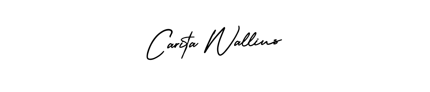 AmerikaSignatureDemo-Regular is a professional signature style that is perfect for those who want to add a touch of class to their signature. It is also a great choice for those who want to make their signature more unique. Get Carita Wallius name to fancy signature for free. Carita Wallius signature style 3 images and pictures png