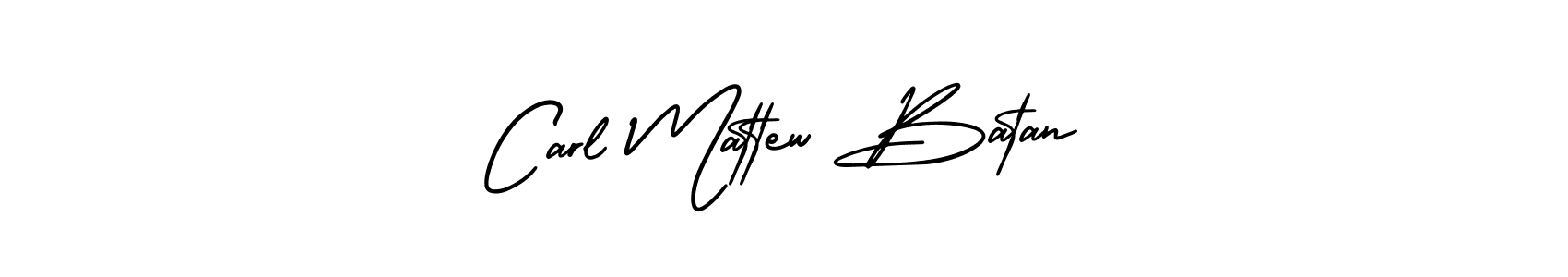 AmerikaSignatureDemo-Regular is a professional signature style that is perfect for those who want to add a touch of class to their signature. It is also a great choice for those who want to make their signature more unique. Get Carl Mattew Batan name to fancy signature for free. Carl Mattew Batan signature style 3 images and pictures png