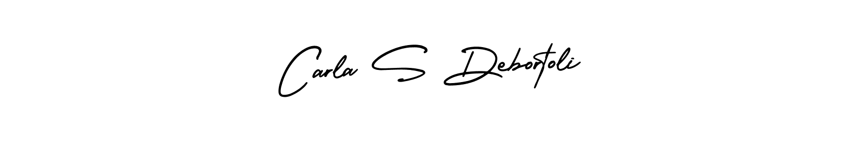 You should practise on your own different ways (AmerikaSignatureDemo-Regular) to write your name (Carla S Debortoli) in signature. don't let someone else do it for you. Carla S Debortoli signature style 3 images and pictures png