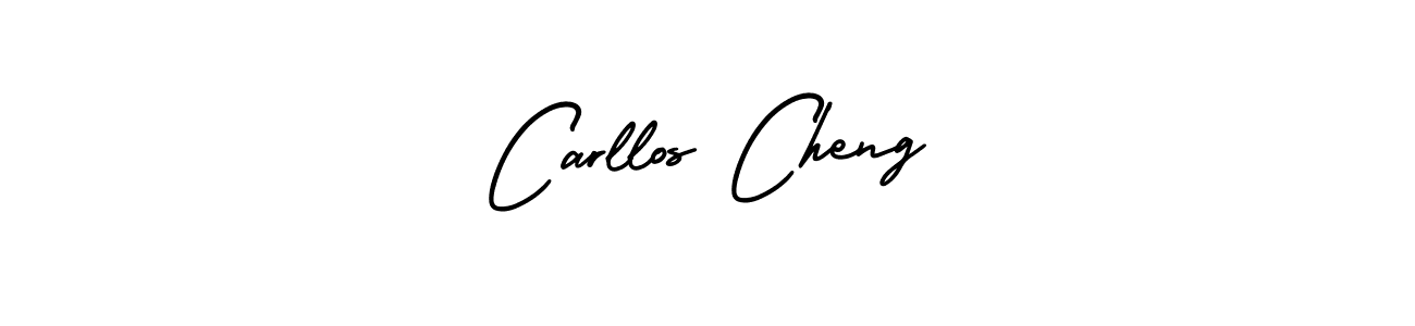 You should practise on your own different ways (AmerikaSignatureDemo-Regular) to write your name (Carllos Cheng) in signature. don't let someone else do it for you. Carllos Cheng signature style 3 images and pictures png