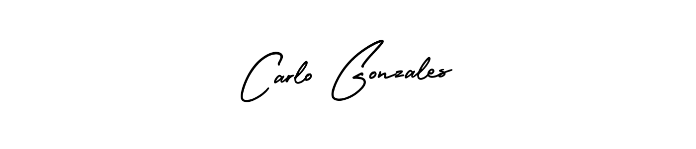 You should practise on your own different ways (AmerikaSignatureDemo-Regular) to write your name (Carlo Gonzales) in signature. don't let someone else do it for you. Carlo Gonzales signature style 3 images and pictures png