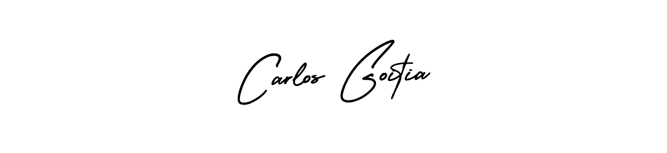 Carlos Goitia stylish signature style. Best Handwritten Sign (AmerikaSignatureDemo-Regular) for my name. Handwritten Signature Collection Ideas for my name Carlos Goitia. Carlos Goitia signature style 3 images and pictures png