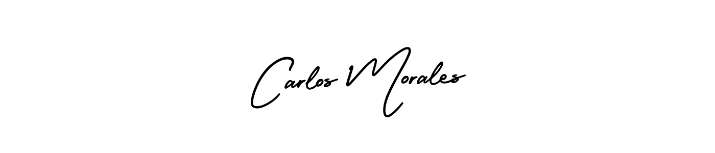 How to make Carlos Morales name signature. Use AmerikaSignatureDemo-Regular style for creating short signs online. This is the latest handwritten sign. Carlos Morales signature style 3 images and pictures png