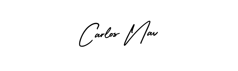 How to make Carlos Nav name signature. Use AmerikaSignatureDemo-Regular style for creating short signs online. This is the latest handwritten sign. Carlos Nav signature style 3 images and pictures png