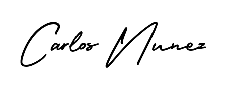 The AmerikaSignatureDemo-Regular font transforms the name Carlos Nunez into an executive sign with sharp precision and distinguished character. Carlos Nunez signature style 3 images and pictures png