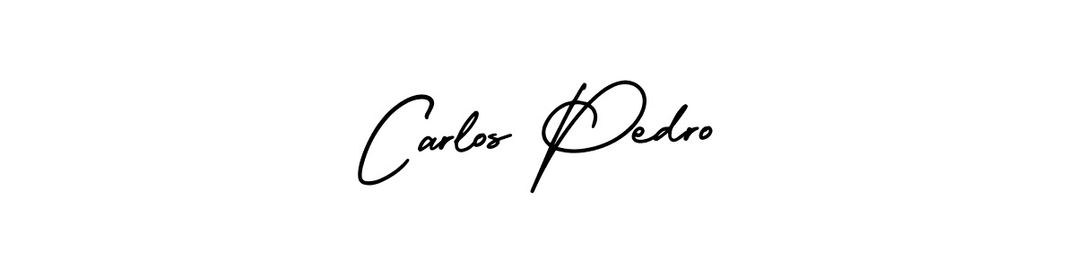 How to make Carlos Pedro name signature. Use AmerikaSignatureDemo-Regular style for creating short signs online. This is the latest handwritten sign. Carlos Pedro signature style 3 images and pictures png