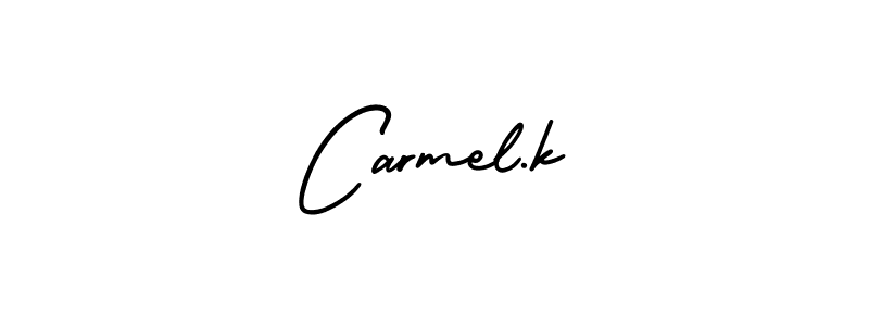 AmerikaSignatureDemo-Regular is a professional signature style that is perfect for those who want to add a touch of class to their signature. It is also a great choice for those who want to make their signature more unique. Get Carmel.k name to fancy signature for free. Carmel.k signature style 3 images and pictures png