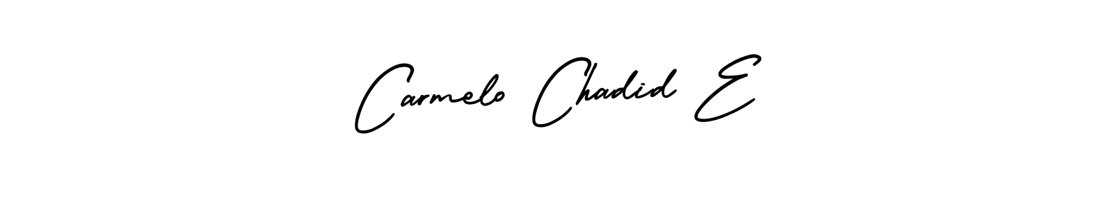 How to make Carmelo Chadid E signature? AmerikaSignatureDemo-Regular is a professional autograph style. Create handwritten signature for Carmelo Chadid E name. Carmelo Chadid E signature style 3 images and pictures png