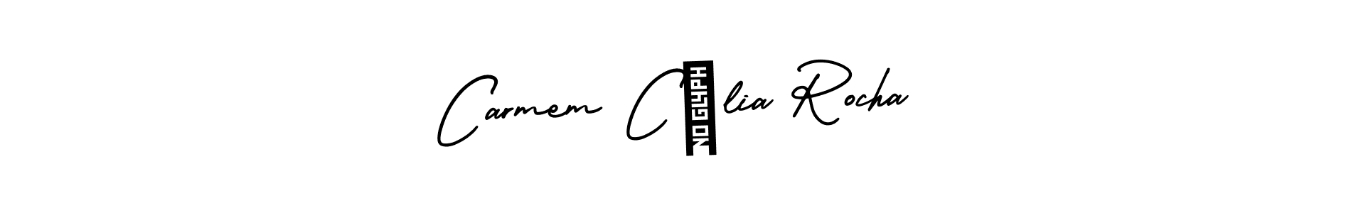 It looks lik you need a new signature style for name Carmem Célia Rocha. Design unique handwritten (AmerikaSignatureDemo-Regular) signature with our free signature maker in just a few clicks. Carmem Célia Rocha signature style 3 images and pictures png