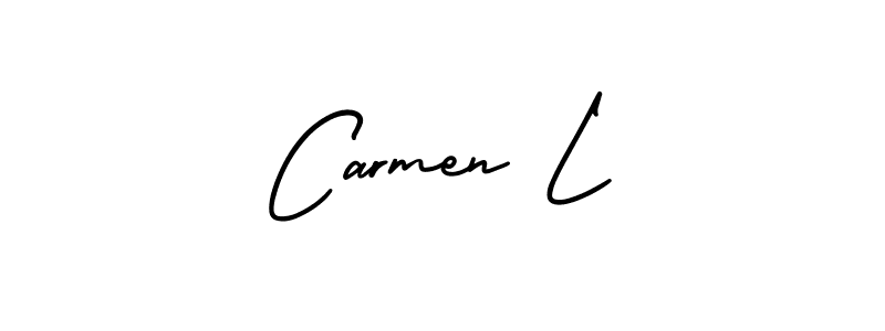 Use a signature maker to create a handwritten signature online. With this signature software, you can design (AmerikaSignatureDemo-Regular) your own signature for name Carmen L. Carmen L signature style 3 images and pictures png