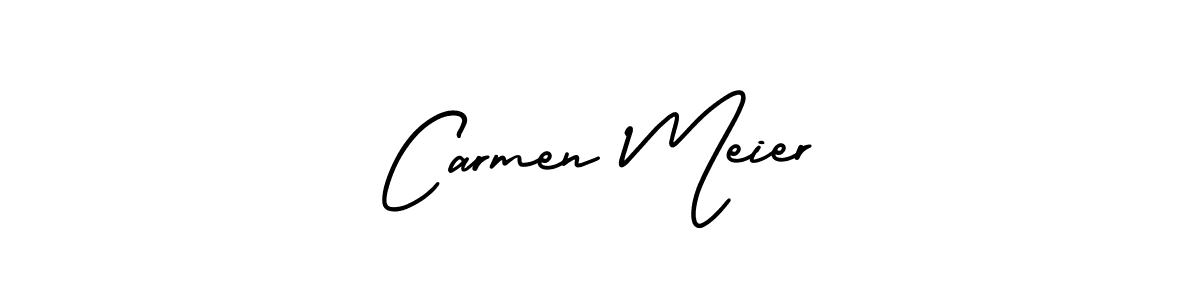 The best way (AmerikaSignatureDemo-Regular) to make a short signature is to pick only two or three words in your name. The name Carmen Meier include a total of six letters. For converting this name. Carmen Meier signature style 3 images and pictures png