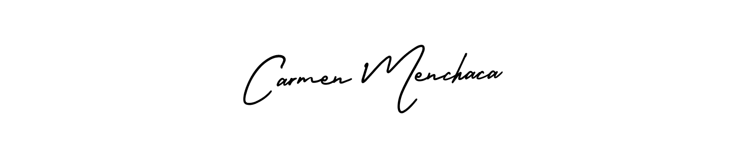 The best way (AmerikaSignatureDemo-Regular) to make a short signature is to pick only two or three words in your name. The name Carmen Menchaca include a total of six letters. For converting this name. Carmen Menchaca signature style 3 images and pictures png