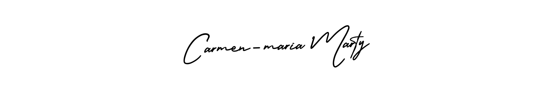 It looks lik you need a new signature style for name Carmen-maria Marty. Design unique handwritten (AmerikaSignatureDemo-Regular) signature with our free signature maker in just a few clicks. Carmen-maria Marty signature style 3 images and pictures png