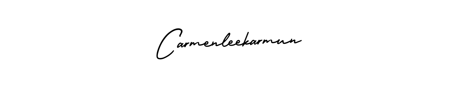 The best way (AmerikaSignatureDemo-Regular) to make a short signature is to pick only two or three words in your name. The name Carmenleekarmun include a total of six letters. For converting this name. Carmenleekarmun signature style 3 images and pictures png