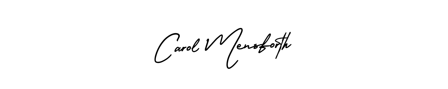 You should practise on your own different ways (AmerikaSignatureDemo-Regular) to write your name (Carol Mensforth) in signature. don't let someone else do it for you. Carol Mensforth signature style 3 images and pictures png