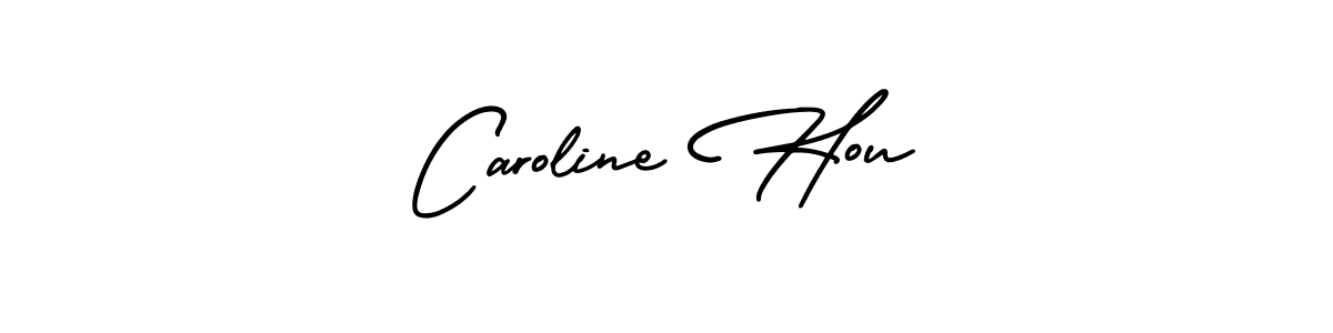 The best way (AmerikaSignatureDemo-Regular) to make a short signature is to pick only two or three words in your name. The name Caroline Hou include a total of six letters. For converting this name. Caroline Hou signature style 3 images and pictures png