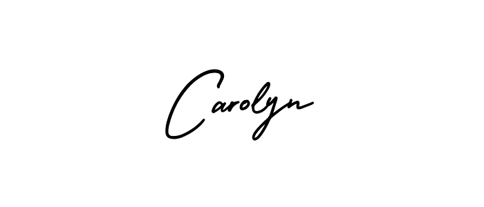 The best way (AmerikaSignatureDemo-Regular) to make a short signature is to pick only two or three words in your name. The name Carolyn include a total of six letters. For converting this name. Carolyn signature style 3 images and pictures png