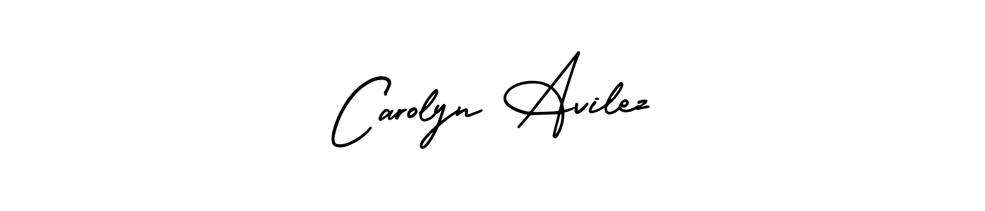 You should practise on your own different ways (AmerikaSignatureDemo-Regular) to write your name (Carolyn Avilez) in signature. don't let someone else do it for you. Carolyn Avilez signature style 3 images and pictures png