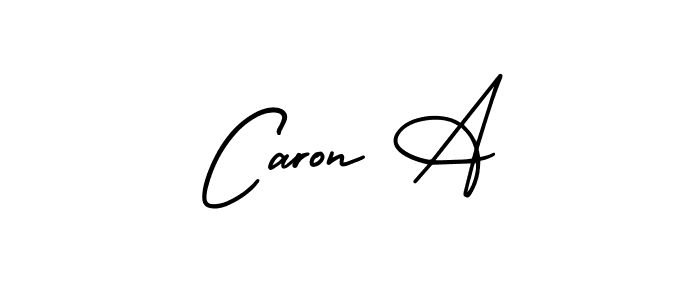Caron A stylish signature style. Best Handwritten Sign (AmerikaSignatureDemo-Regular) for my name. Handwritten Signature Collection Ideas for my name Caron A. Caron A signature style 3 images and pictures png