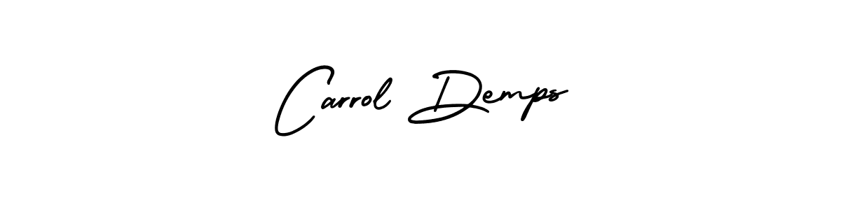 You should practise on your own different ways (AmerikaSignatureDemo-Regular) to write your name (Carrol Demps) in signature. don't let someone else do it for you. Carrol Demps signature style 3 images and pictures png