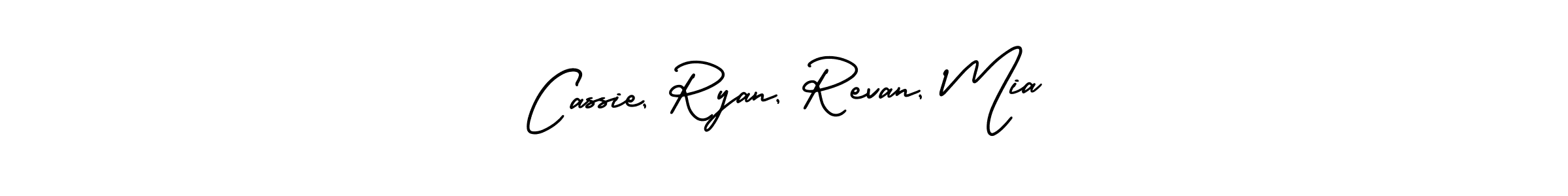 Make a short Cassie, Ryan, Revan, Mia signature style. Manage your documents anywhere anytime using AmerikaSignatureDemo-Regular. Create and add eSignatures, submit forms, share and send files easily. Cassie, Ryan, Revan, Mia signature style 3 images and pictures png