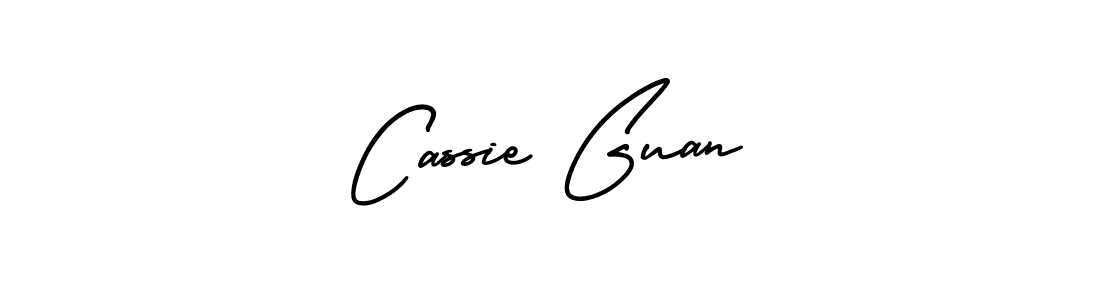 Cassie Guan stylish signature style. Best Handwritten Sign (AmerikaSignatureDemo-Regular) for my name. Handwritten Signature Collection Ideas for my name Cassie Guan. Cassie Guan signature style 3 images and pictures png