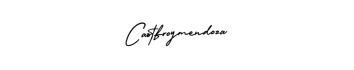 The best way (AmerikaSignatureDemo-Regular) to make a short signature is to pick only two or three words in your name. The name Castfroymendoza include a total of six letters. For converting this name. Castfroymendoza signature style 3 images and pictures png