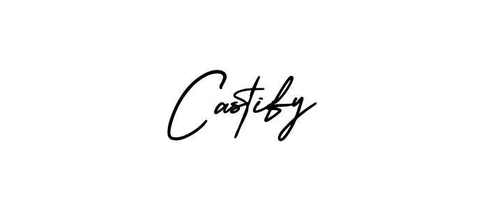 You should practise on your own different ways (AmerikaSignatureDemo-Regular) to write your name (Castify) in signature. don't let someone else do it for you. Castify signature style 3 images and pictures png