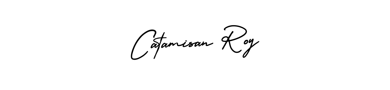 AmerikaSignatureDemo-Regular is a professional signature style that is perfect for those who want to add a touch of class to their signature. It is also a great choice for those who want to make their signature more unique. Get Catamisan Roy name to fancy signature for free. Catamisan Roy signature style 3 images and pictures png