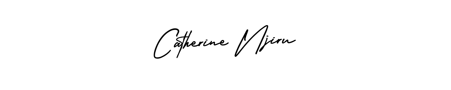 How to make Catherine Njiru name signature. Use AmerikaSignatureDemo-Regular style for creating short signs online. This is the latest handwritten sign. Catherine Njiru signature style 3 images and pictures png