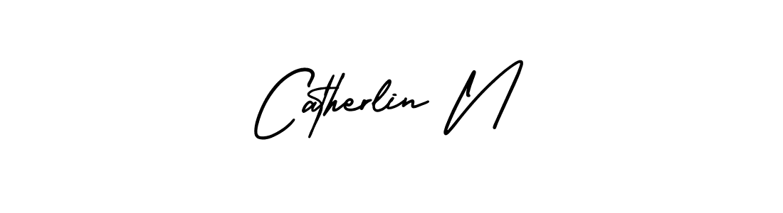 AmerikaSignatureDemo-Regular is a professional signature style that is perfect for those who want to add a touch of class to their signature. It is also a great choice for those who want to make their signature more unique. Get Catherlin N name to fancy signature for free. Catherlin N signature style 3 images and pictures png