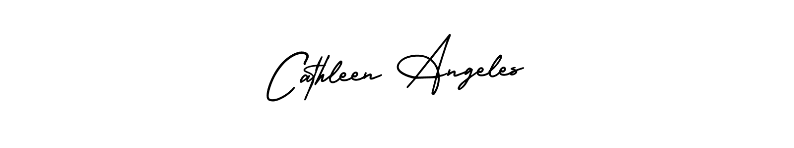 The best way (AmerikaSignatureDemo-Regular) to make a short signature is to pick only two or three words in your name. The name Cathleen Angeles include a total of six letters. For converting this name. Cathleen Angeles signature style 3 images and pictures png