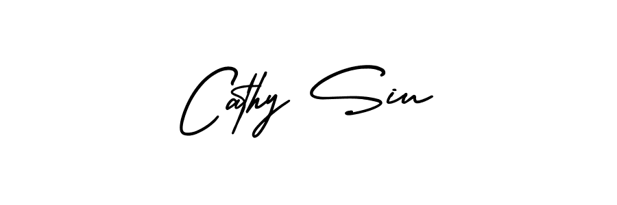 The best way (AmerikaSignatureDemo-Regular) to make a short signature is to pick only two or three words in your name. The name Cathy Siu include a total of six letters. For converting this name. Cathy Siu signature style 3 images and pictures png