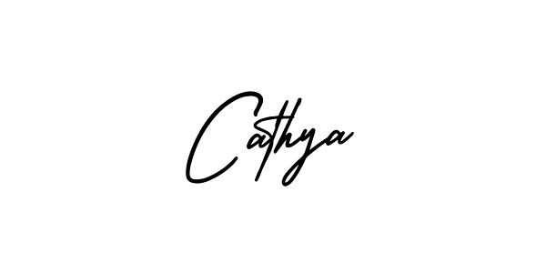 Cathya stylish signature style. Best Handwritten Sign (AmerikaSignatureDemo-Regular) for my name. Handwritten Signature Collection Ideas for my name Cathya. Cathya signature style 3 images and pictures png