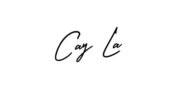 Use a signature maker to create a handwritten signature online. With this signature software, you can design (AmerikaSignatureDemo-Regular) your own signature for name Cay La. Cay La signature style 3 images and pictures png