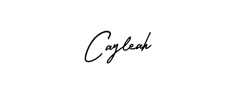 The best way (AmerikaSignatureDemo-Regular) to make a short signature is to pick only two or three words in your name. The name Cayleah  include a total of six letters. For converting this name. Cayleah  signature style 3 images and pictures png