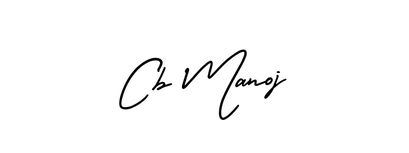 Create a beautiful signature design for name Cb Manoj. With this signature (AmerikaSignatureDemo-Regular) fonts, you can make a handwritten signature for free. Cb Manoj signature style 3 images and pictures png