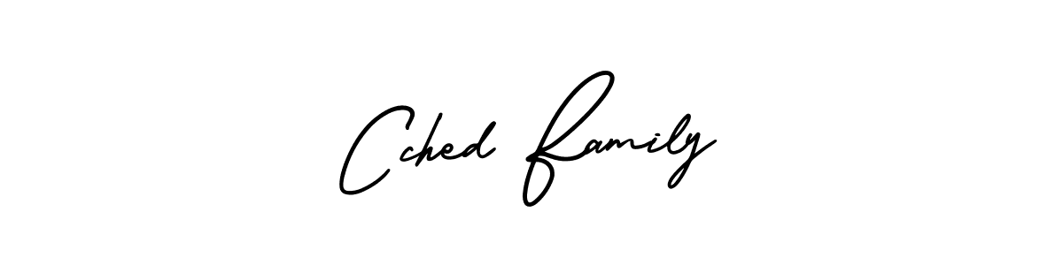 How to make Cched Family name signature. Use AmerikaSignatureDemo-Regular style for creating short signs online. This is the latest handwritten sign. Cched Family signature style 3 images and pictures png
