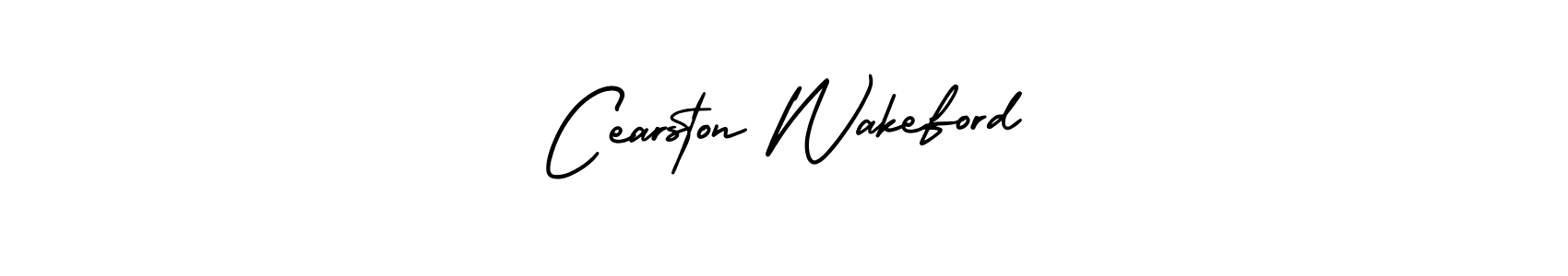 How to make Cearston Wakeford signature? AmerikaSignatureDemo-Regular is a professional autograph style. Create handwritten signature for Cearston Wakeford name. Cearston Wakeford signature style 3 images and pictures png