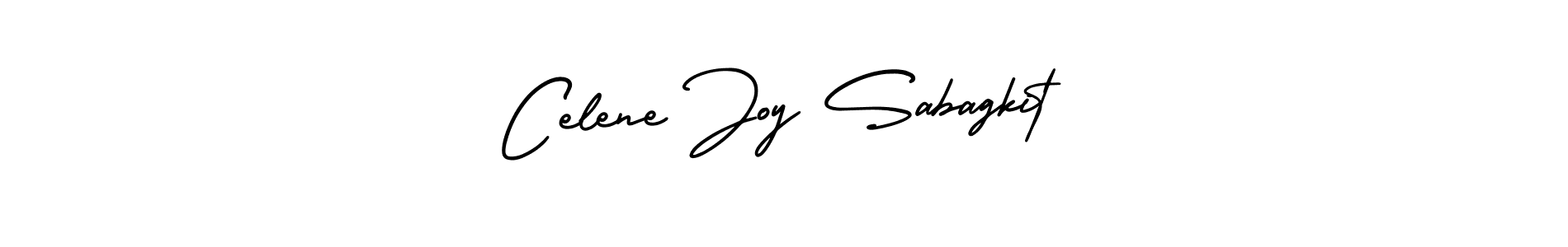 It looks lik you need a new signature style for name Celene Joy Sabagkit. Design unique handwritten (AmerikaSignatureDemo-Regular) signature with our free signature maker in just a few clicks. Celene Joy Sabagkit signature style 3 images and pictures png