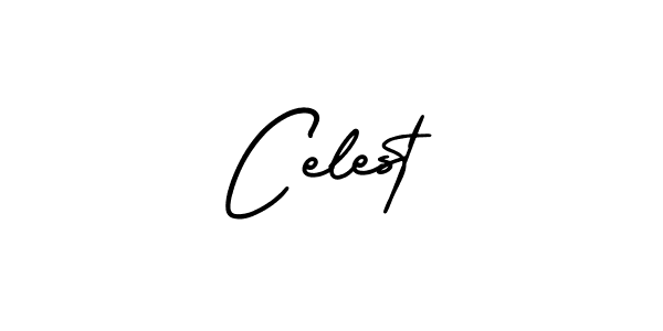 How to make Celest name signature. Use AmerikaSignatureDemo-Regular style for creating short signs online. This is the latest handwritten sign. Celest signature style 3 images and pictures png