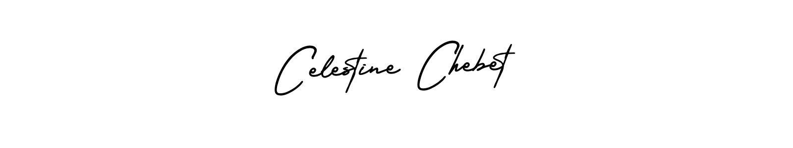 The best way (AmerikaSignatureDemo-Regular) to make a short signature is to pick only two or three words in your name. The name Celestine Chebet include a total of six letters. For converting this name. Celestine Chebet signature style 3 images and pictures png