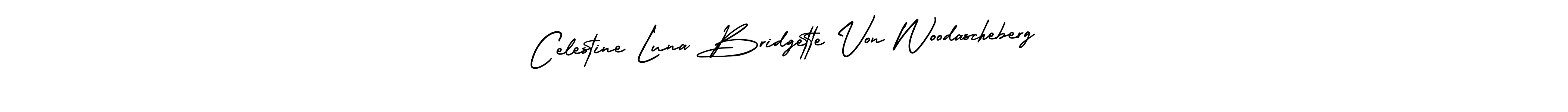 Design your own signature with our free online signature maker. With this signature software, you can create a handwritten (AmerikaSignatureDemo-Regular) signature for name Celestine Luna Bridgette Von Woodascheberg. Celestine Luna Bridgette Von Woodascheberg signature style 3 images and pictures png