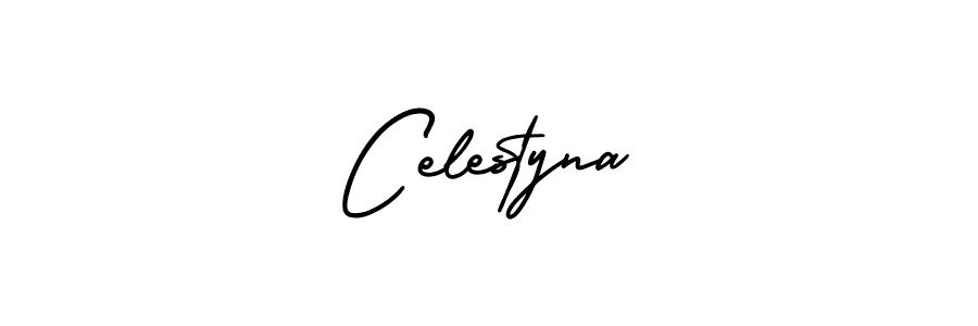 Design your own signature with our free online signature maker. With this signature software, you can create a handwritten (AmerikaSignatureDemo-Regular) signature for name Celestyna. Celestyna signature style 3 images and pictures png