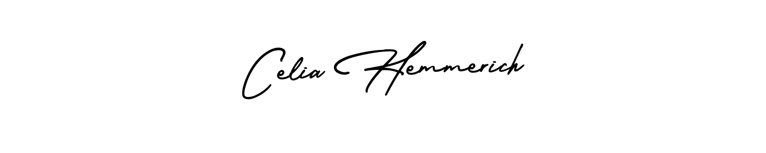 You should practise on your own different ways (AmerikaSignatureDemo-Regular) to write your name (Celia Hemmerich) in signature. don't let someone else do it for you. Celia Hemmerich signature style 3 images and pictures png